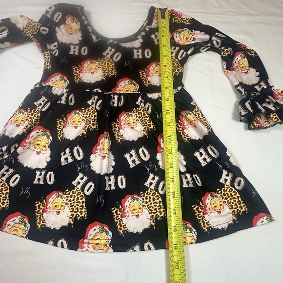 Christmas Cheetah Santa Girls Unique Unbranded Outfit Boutique 4T NEW - Picture 4 of 12